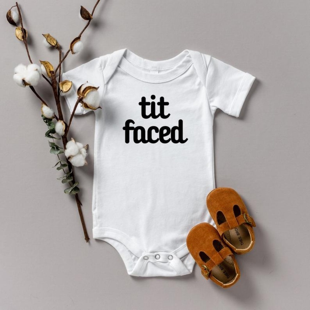 Tit Faced Breastfed Breast feeding Onesie Baby